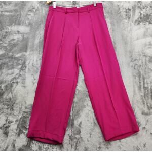 Soho Apparel Pants Womens 6 Pink High Rise Crop Wide Leg Flowy Preppy Office